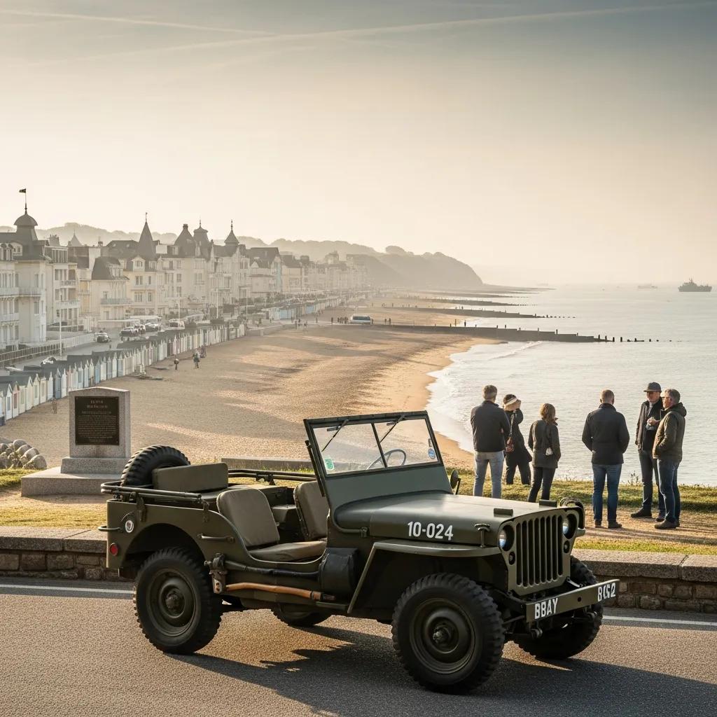 Scenic view of Trouville-sur-Mer with historical elements representing D-Day tours